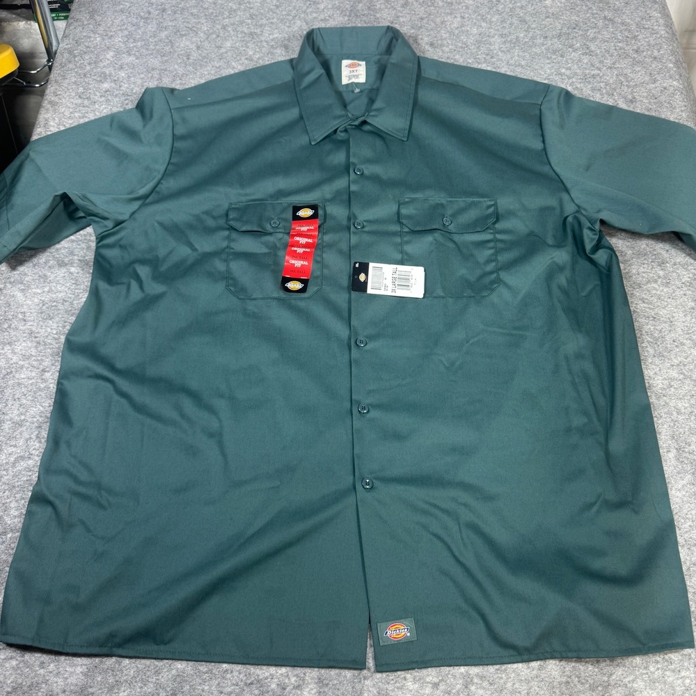 Dickies Mens 3XT Short Sleeve Work Shirt Lincoln Green Original Fit D15740LN NWT